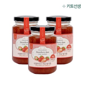 리얼마이즈 저당 딸기잼 (알룰로스 스테비아 에리스리톨 저당잼 딸기쨈) 280g, 3개