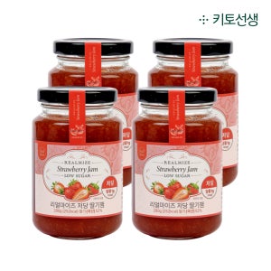 리얼마이즈 저당 딸기잼 (알룰로스 스테비아 에리스리톨 저당잼 딸기쨈) 280g, 4개