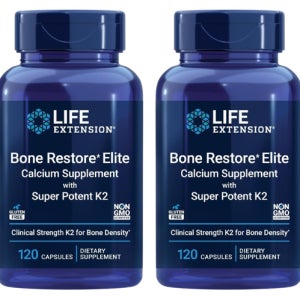 라이프익스텐션 본 리스토어 엘리트 슈퍼 포텐트 비타민K2 함유 칼슘 120캡슐, 2개