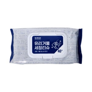 노브랜드 유리거울 세정티슈 40매, 12팩