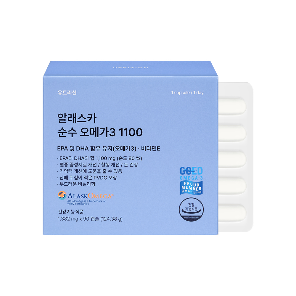 유트리션 알래스카 순수 오메가3 1100 90캡슐, 1개