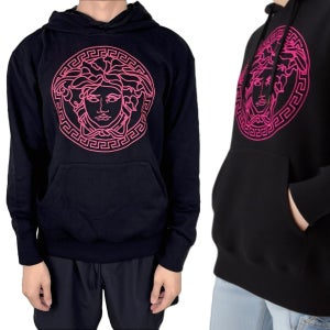 베르사체 1012382 1A08913 1B000 엠브로이드 메두사 로고 자수 후드티