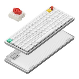 NUPHY AIR75 V3 기계식키보드 유선 무선 블루투스 로우 프로파일 노바 화이트, 나노 적축