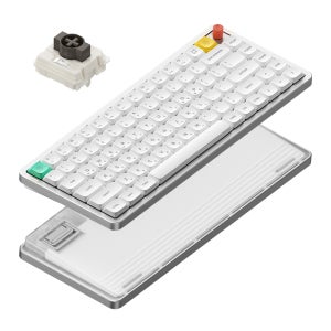 NUPHY AIR75 V3 기계식키보드 유선 무선 블루투스 로우 프로파일 노바 화이트, 나노 갈축