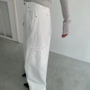 (블랙S당일) 아르 arr 오브 데님 절개 포켓 와이드 코튼 팬츠 25fw