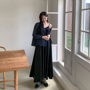 [55-110][고급미✨] 새틴 하이 퀄리티 롱 원피스 여성 빅사이즈 여자 플러스사이즈 어거스트플랜