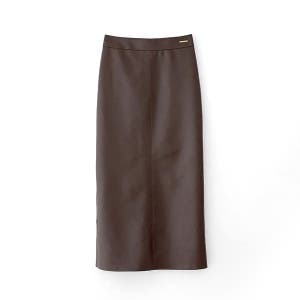[자체제작] 슬릿 하이웨스트 H 레더 롱스커트 (BROWN, 4SIZE)