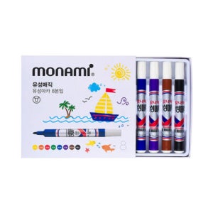모나미 유성매직 둥근닙 8색 세트