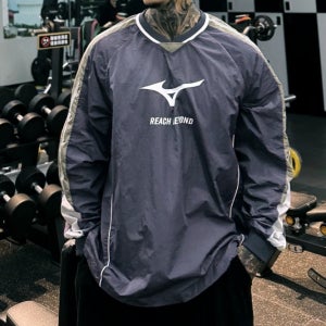 미즈노 루즈핏 풋볼 저지 긴팔 남녀공용 긴팔 티셔츠 바이올렛 K2CE53Y309