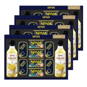 CJ선물세트 스팸 스마일호 4개 쇼핑백 추석 명절 선물세트