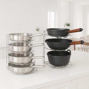 스텐 후라이팬 정리대 3단 4단 세트 7mm 흔들림방지 프라이팬 웍수납 국산 리벨룸