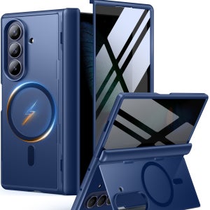 모보시 힌지 보호 맥세이프 호환 스탠드 풀커버 휴대폰 케이스 네이비, 갤럭시Z 폴드7