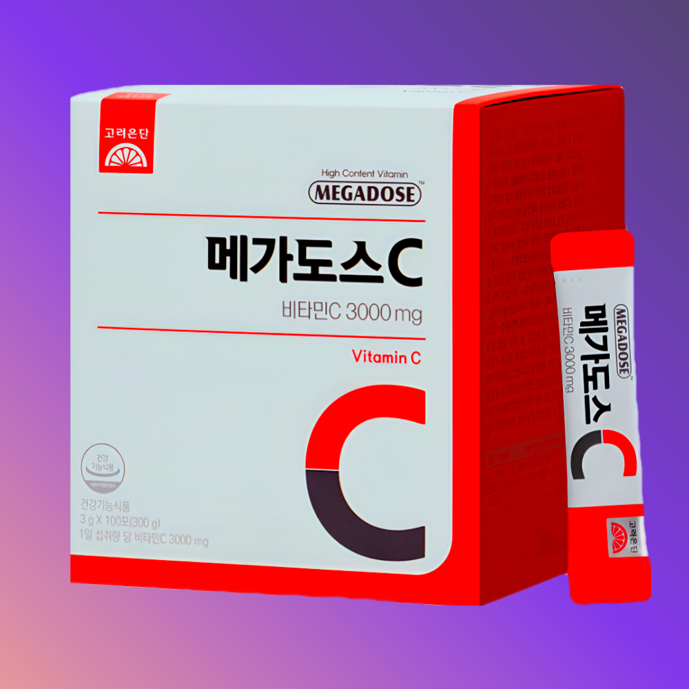 고려은단 메가도스 비타민C 100포 3000 고함량 <b>비타민씨</b> 가루 3개월