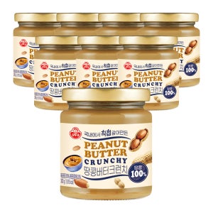 오뚜기 100% 땅콩버터 크런치 300g, 8개