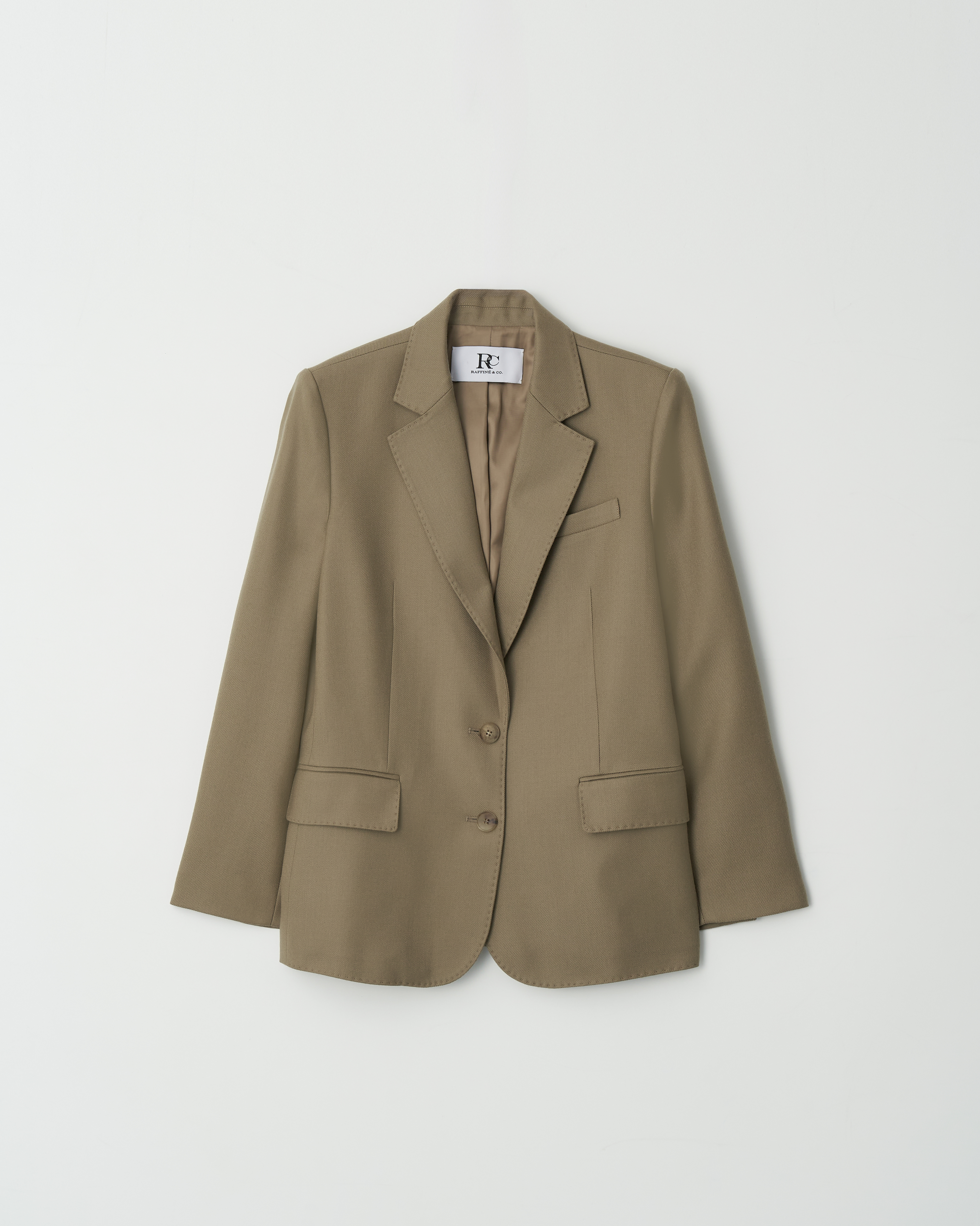 클레식 스티치 울 자켓 (black / beige)