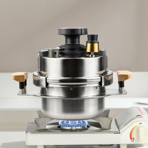 밥도둑 1인용 스텐 인덕션 압력밥솥 원터치 7분 [계량컵+주걱 포함]