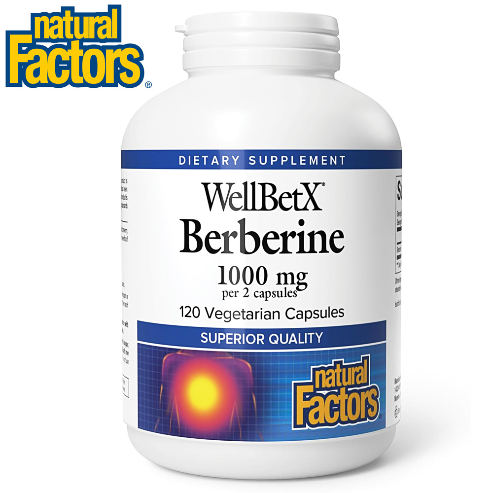 네츄럴팩터스 <b>WellBetX 베르베린</b> 1000mg 120 베지 캡슐 (1캡슐 당 500mg)