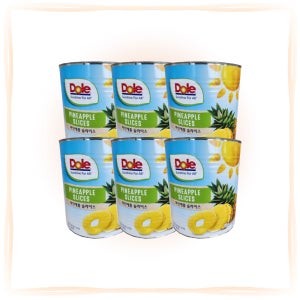 Dole 돌 파인애플 슬라이스 3kg X 6개 1박스