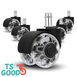 무소음 의자바퀴 링타입 5cm (2인치) 5개 세트 회색반투명