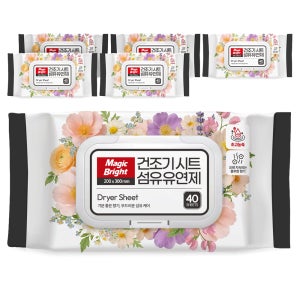 매직브라이트 오래가는 건조기용 드라이시트 에이프릴프레쉬, 40매, 6개