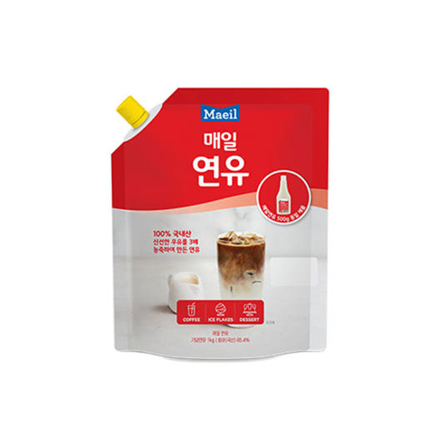 매일유업 매일 연유 오리지널 파우치 1kg 국산원유 홈카페