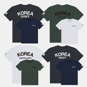 국내생산 쿨론 로카 군인티 육군 공군 해병대 해군 빅사이즈 S-7XL