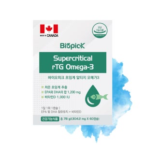 바이오피크 초임계 알티지 오메가3 고함량 1200mg 비타민D 2개월분 캐나다
