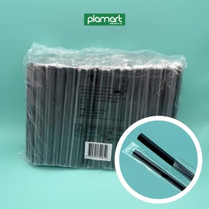 7mm 25cm 일자 빨대 검정 개별포장 10000개 1박스 (500개입x20봉)
