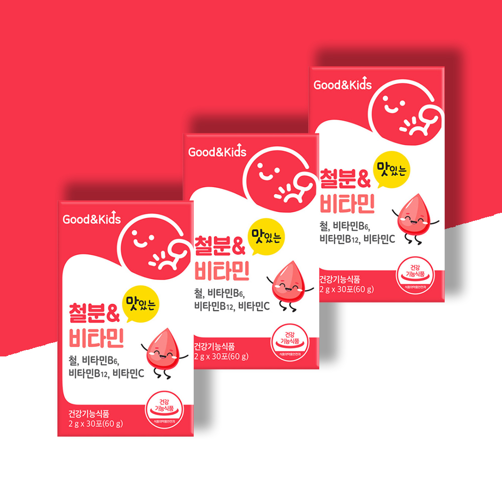 식물성비헴철 철분제 초등학생 키즈 철분 약3개월 90포