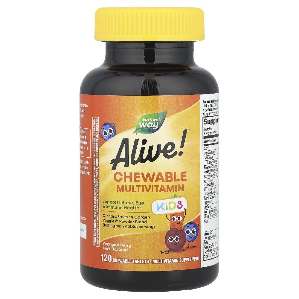 <b>네이처스웨이</b> 어린이 종합비타민 Alive Kids 오렌지 베리맛 츄어블 120정