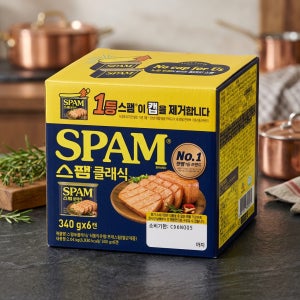 스팸 클래식 340g x 6개 제일제당 밥반찬 간편식 에어프라이 조리 가능