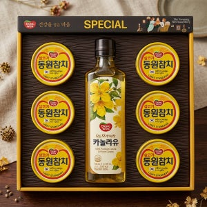 동원 스페셜 참치 x 6캔+카놀라유 x 1통 선물세트 14호 총 7개 선물세트 명절 추석
