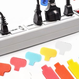 케이블 네임택 선정리 네임택 다회용 전선정리 전기선 표시 태그 5P 세트 가정 사무실 필수