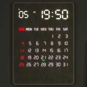 국산 루나리스 GPS수신 LED 벽시계 디지털달력 인테리어 무소음 벽걸이 시계 리멤버