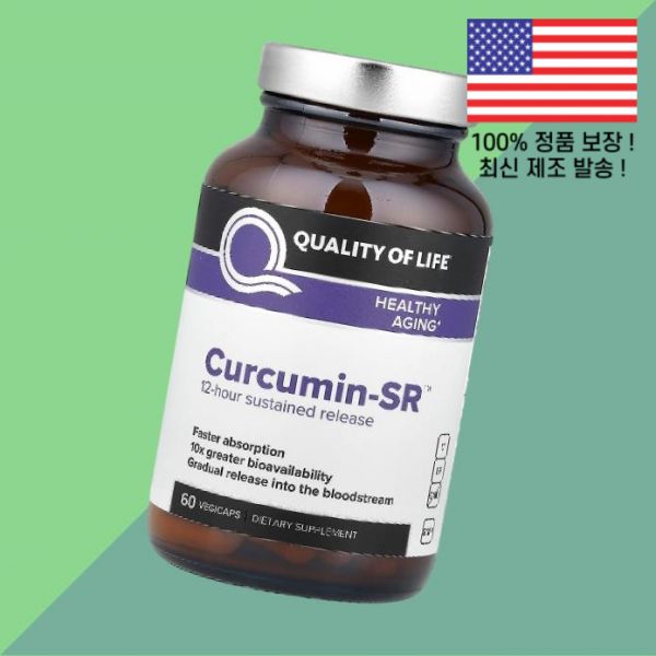 삶의 강황 터메릭 <b>커큐민</b> <b>SR</b> 500mg 식물성 베지캡슐 60정 Quality of Life <b>Curcumin</b> 60 Vegicaps