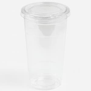 905ml 107파이 32온스 플라스틱 투명컵 아이스컵 평뚜껑 세트 500개입