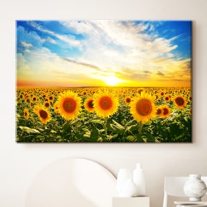 돈들어오는 해바라기 그림 캔버스 액자 중형 일출 해바라기밭