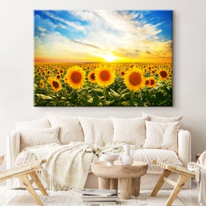 대형 해바라기 액자 인테리어 그림 일출 해바라기밭 특대형