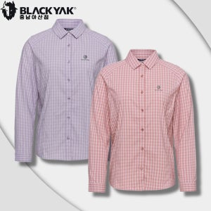 블랙야크 긴팔 남방 아웃도어 슬림핏 캐주얼 여성용 간절기 베이직 체크 셔츠