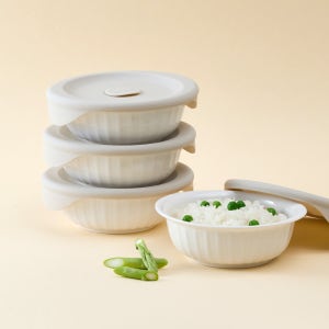 [N단독상품] 바로한끼 도자기 밥용기 아이보리 355ml 4P