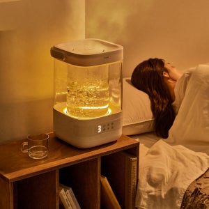 프롬비 퓨어 글래스 가열식 가습기 GL-2402 4L 대용량 저전력 신생아 아기 가습기