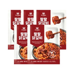 팔팔닭갈비 춘천 닭갈비 닭다리살 캠핑 음식 500g, 5개