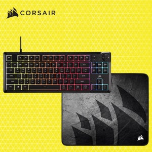커세어 K55 CORE TKL RGB 저소음 멤브레인 게이밍키보드 + MM300 PRO MEDIUM