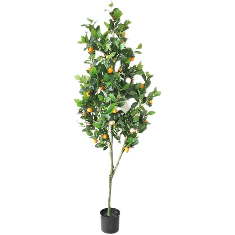 유주나무 대형 금귤 조화 낑깡나무 160cm (과일 28개)