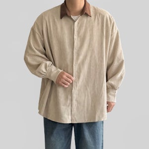 남자 코듀로이 셔츠 남성 구김없는 가을 골덴 남방
