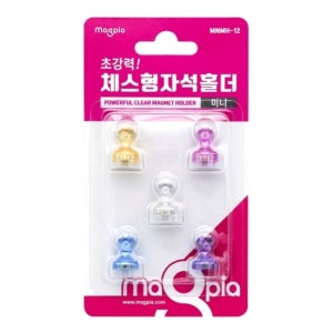 1529 초강력 체스형 자석홀더 (미니) 12mm (5개입) MNMH-12 게시물 소품 고정 냉장고자석