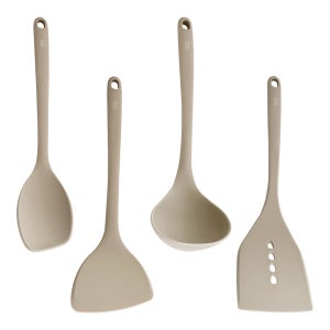 티지엠 실리콘 조리도구세트 (조리주걱 + 스파츌라 + 국자 + 뒤집개) 4종, 시에나베이지, 1세트