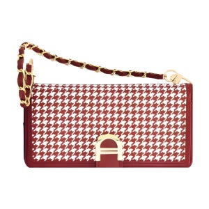 지갑 케이스 하운드 체크 지퍼 다이어리 스트랩 레드, 갤럭시M15 SM-M156N