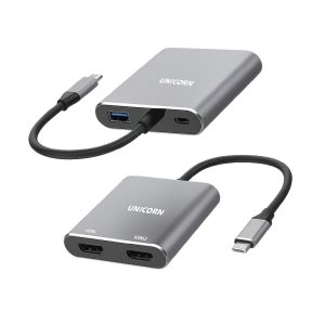 USB C타입 to 4K 듀얼 HDMI 확장기 모니터 분배기 멀티 노트북 연결 어댑터