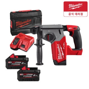 밀워키 M18 FHX-802X 18V 충전 로터리 해머드릴 8.0Ah 포지 배터리 2개